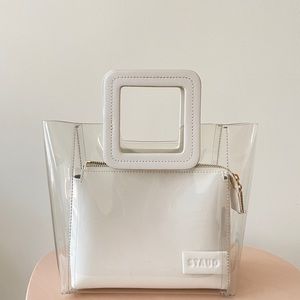 STAUD Mini Shirley Tote Bag White